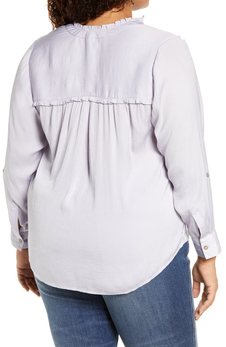 Wit & Wisdom Ruffle Trim Utility Shirt, Alternate, color, 