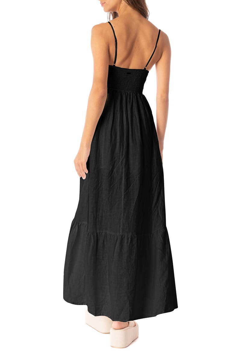 Isadora Smocked Maxi Dress, Alternate, color, BLACK