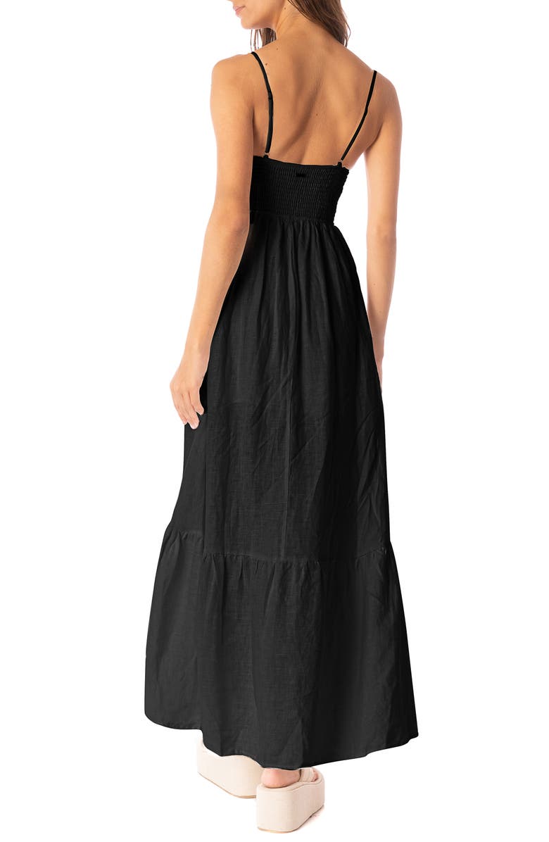 Maaji Isadora Smocked Maxi Dress, Alternate, color, Black