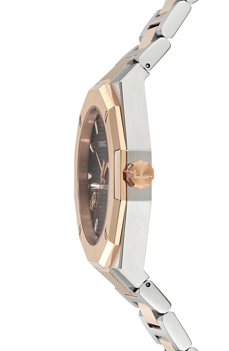 FERRAGAMO Edge Two-Tone Bracelet Watch, 40mm, Alternate, color, Two Tone