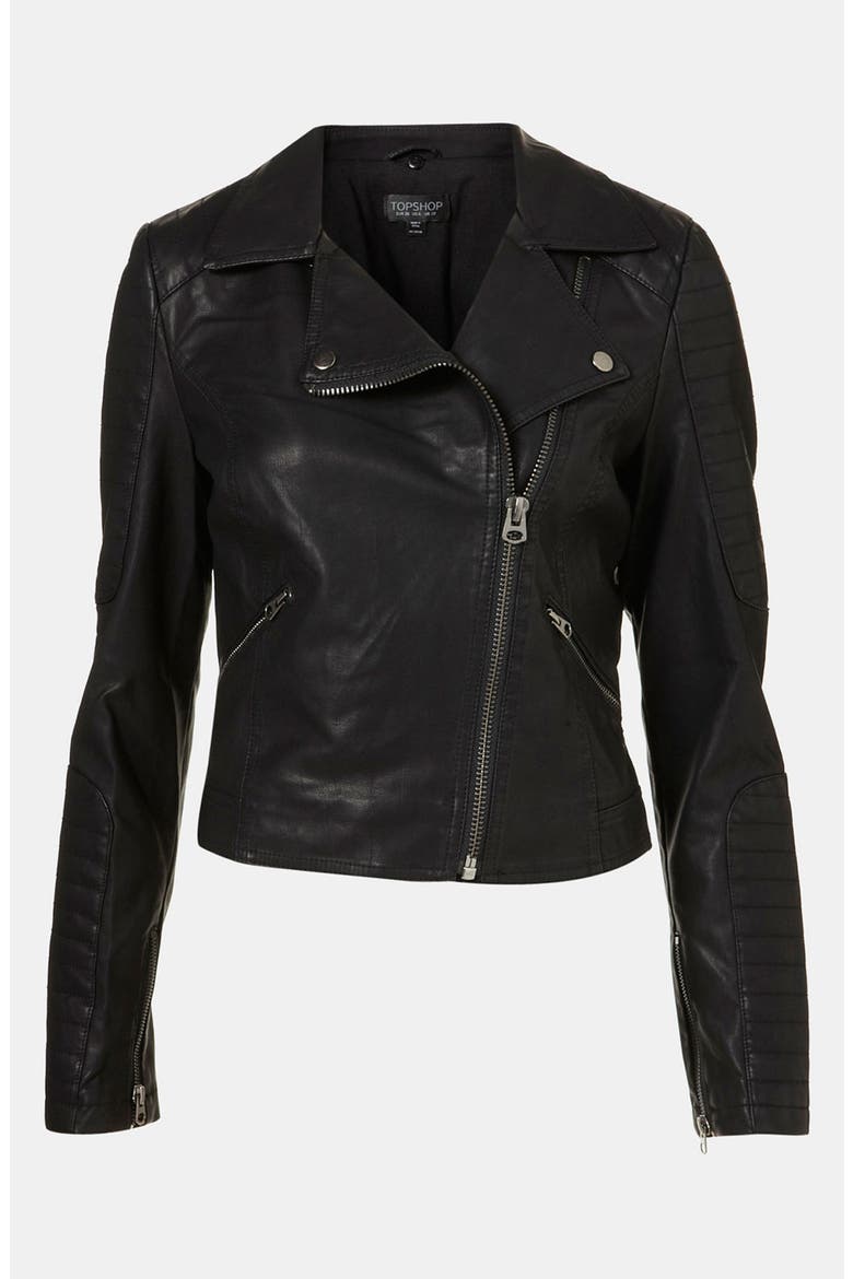 'Maddox' Faux Leather Jacket, Alternate, color, BLACK
