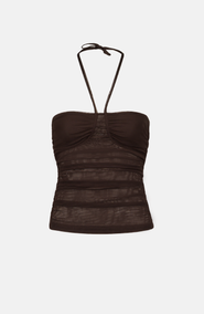 SAEMDI Elva Sheer Mesh Halterneck Top