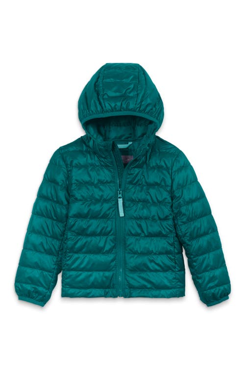 Primary Kids Puffer Jacket In Rainbow Stripe In Green