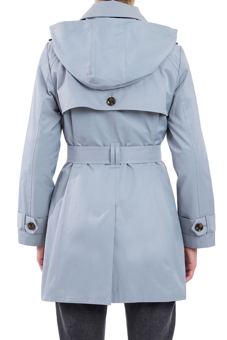 Hooded Double Breasted Cotton Blend Trench Coat, Alternate, color, KOALA