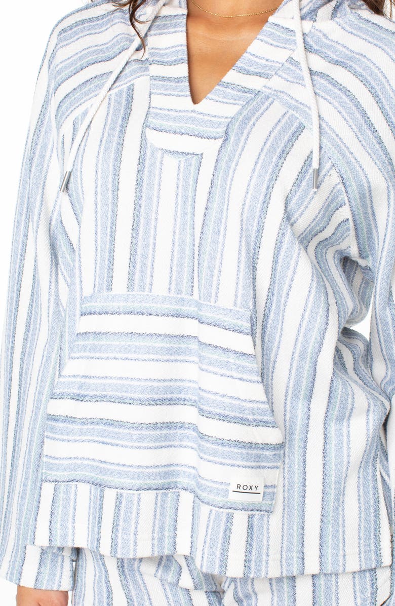 Roxy Wild & Free Stripe Pullover Hoodie, Alternate, color, Infinity Blue