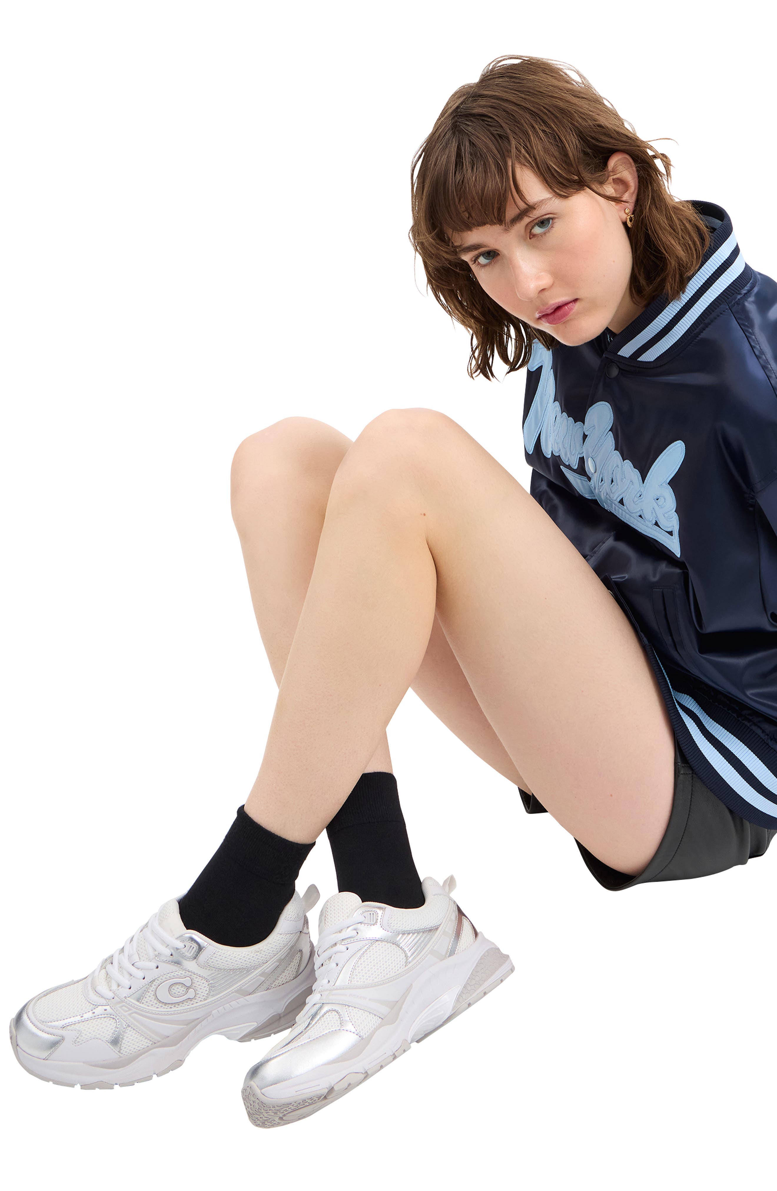 COACH Mesh Sneaker, Alternate, color, Light Grey/ Optic Whi