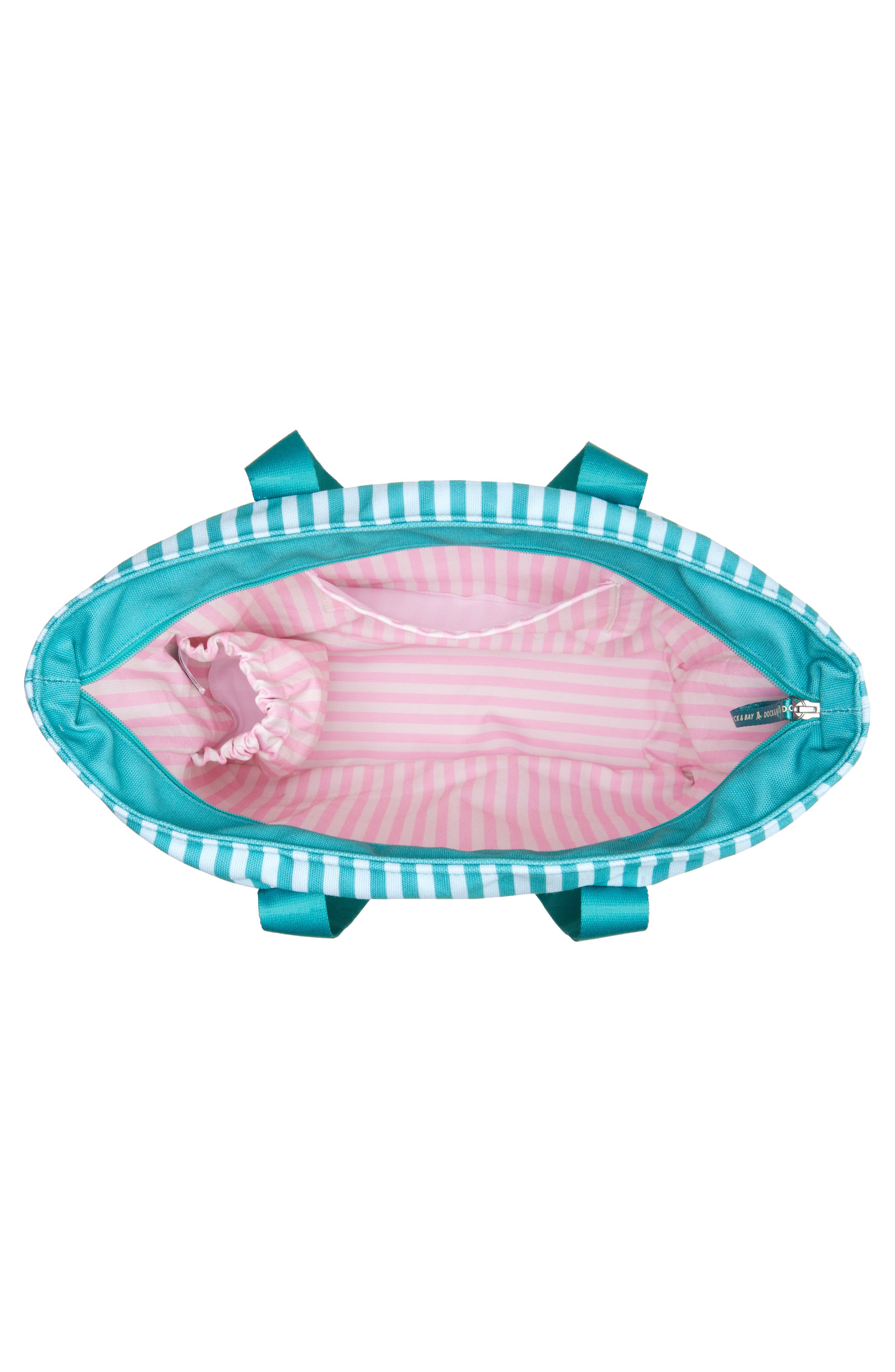 DOCK AND BAY Stripe Canvas Beach Bag, Alternate, color, Pastel Pier