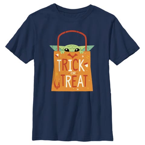 Boy's Star Wars The Mandalorian Halloween Grogu Trick or Treat Bag  Graphic T-Shirt