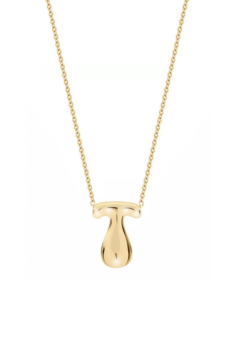 Puffed Initial Pendant Necklace, Main, color, GOLD - T