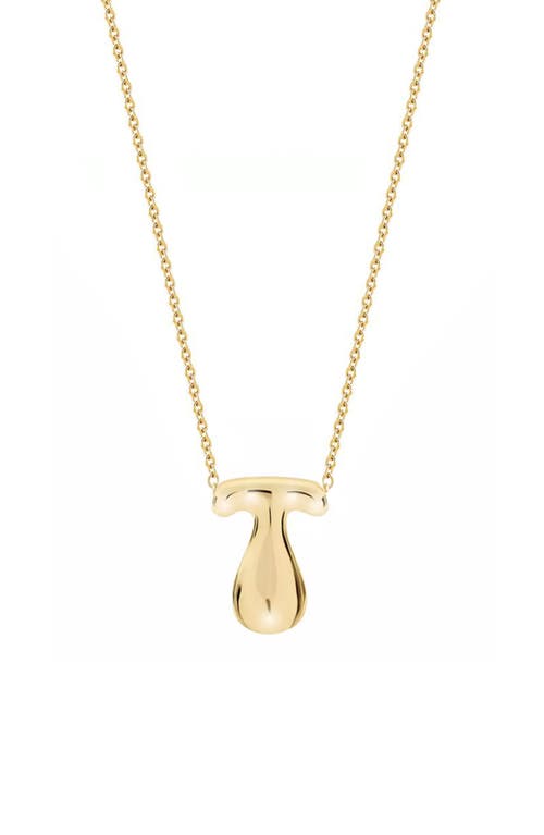 Jane Basch Designs Puffed Initial Pendant Necklace In Gold