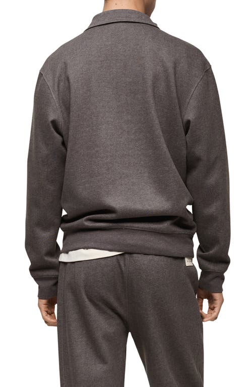 Mango Regular Fit Polo Sweatshirt In Medium Heather Grey