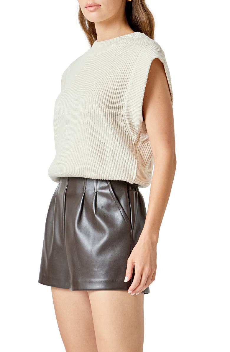 Endless Rose Cap Sleeve Rib Sweater, Alternate, color, Cream