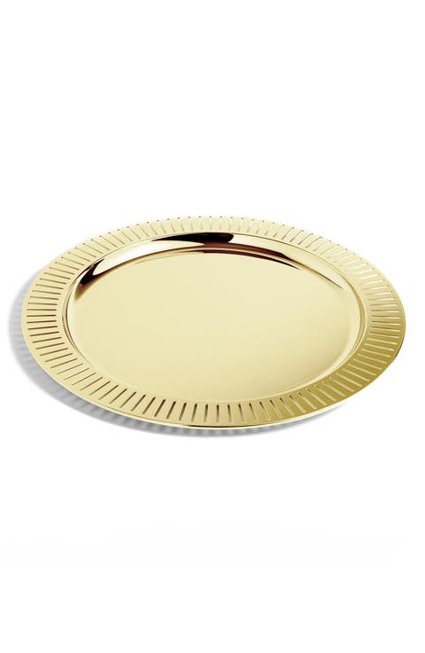 Striations Round Serving Tray