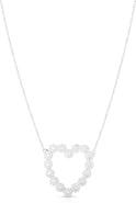 SPHERA MILANO Pavé Cubic Zirconia Open Heart Pendant Necklace