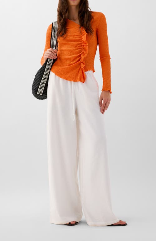 Scalpers Wrinkle Ls Tee In Orange