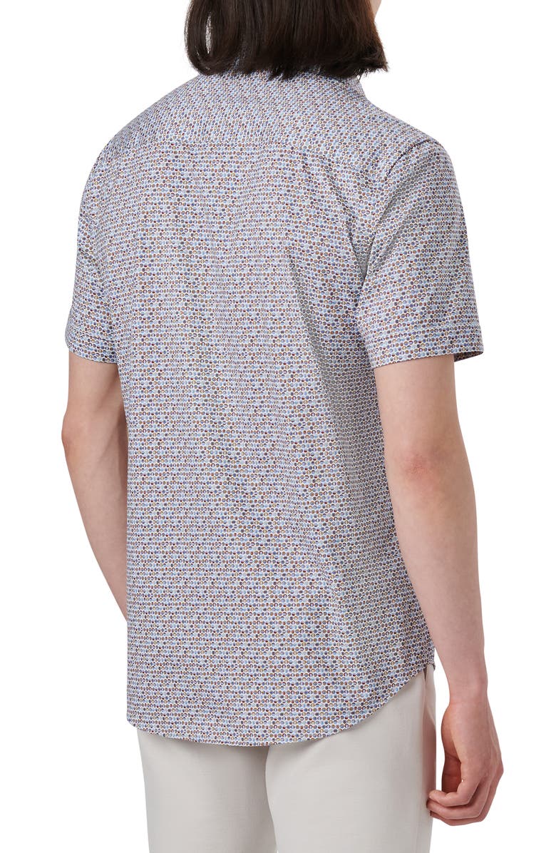 Bugatchi Men's OoohCotton<sup>®</sup> Geo Print Short Sleeve Button-Up Shirt, Alternate, color,