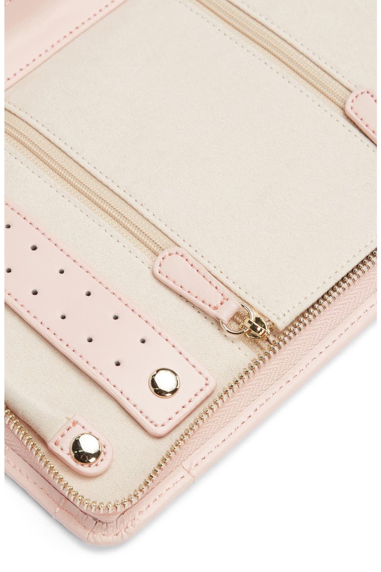 Caroline Large Leather Jewelry Travel Case, Alternate, color, ROSE QUARTZ