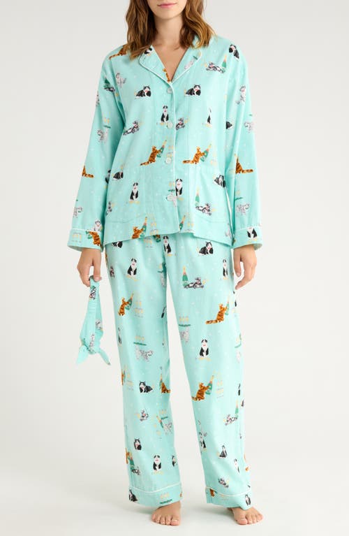 Pj Salvage Print Flannel Pajamas In Blue
