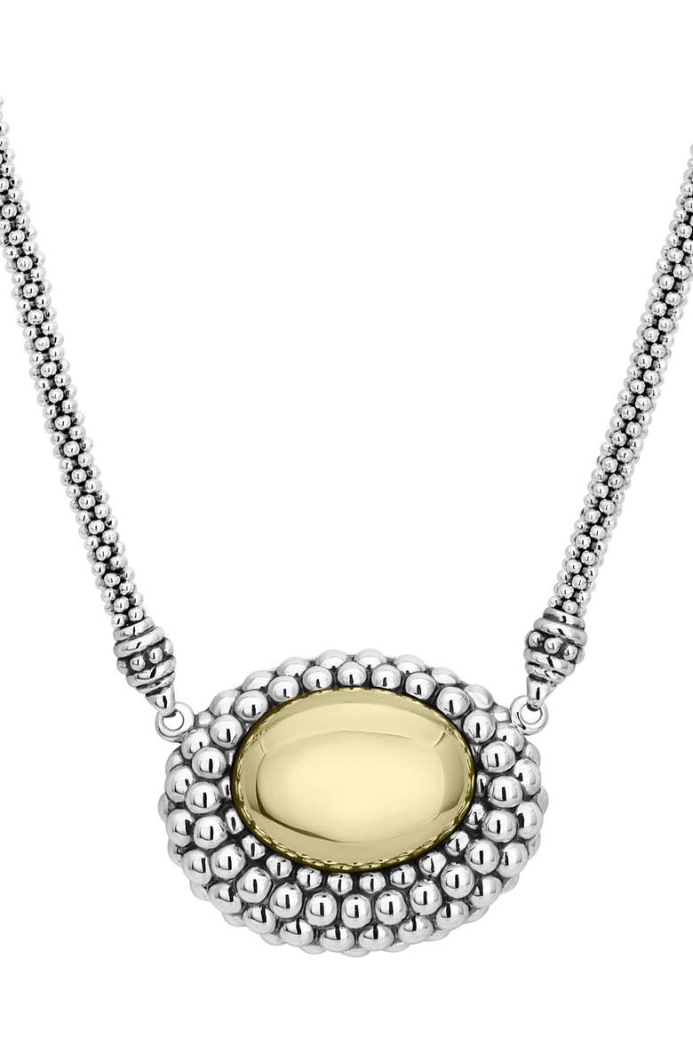 LAGOS High Bar Caviar Oval Pendant Necklace, Alternate, color, 
