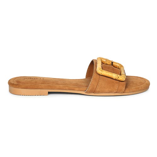 Jelavu Amsterdam Suede Leather Band Slide Sandals In Cognac