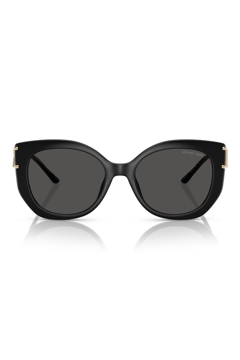 53mm Cat Eye Sunglasses, Main, color, BLACK