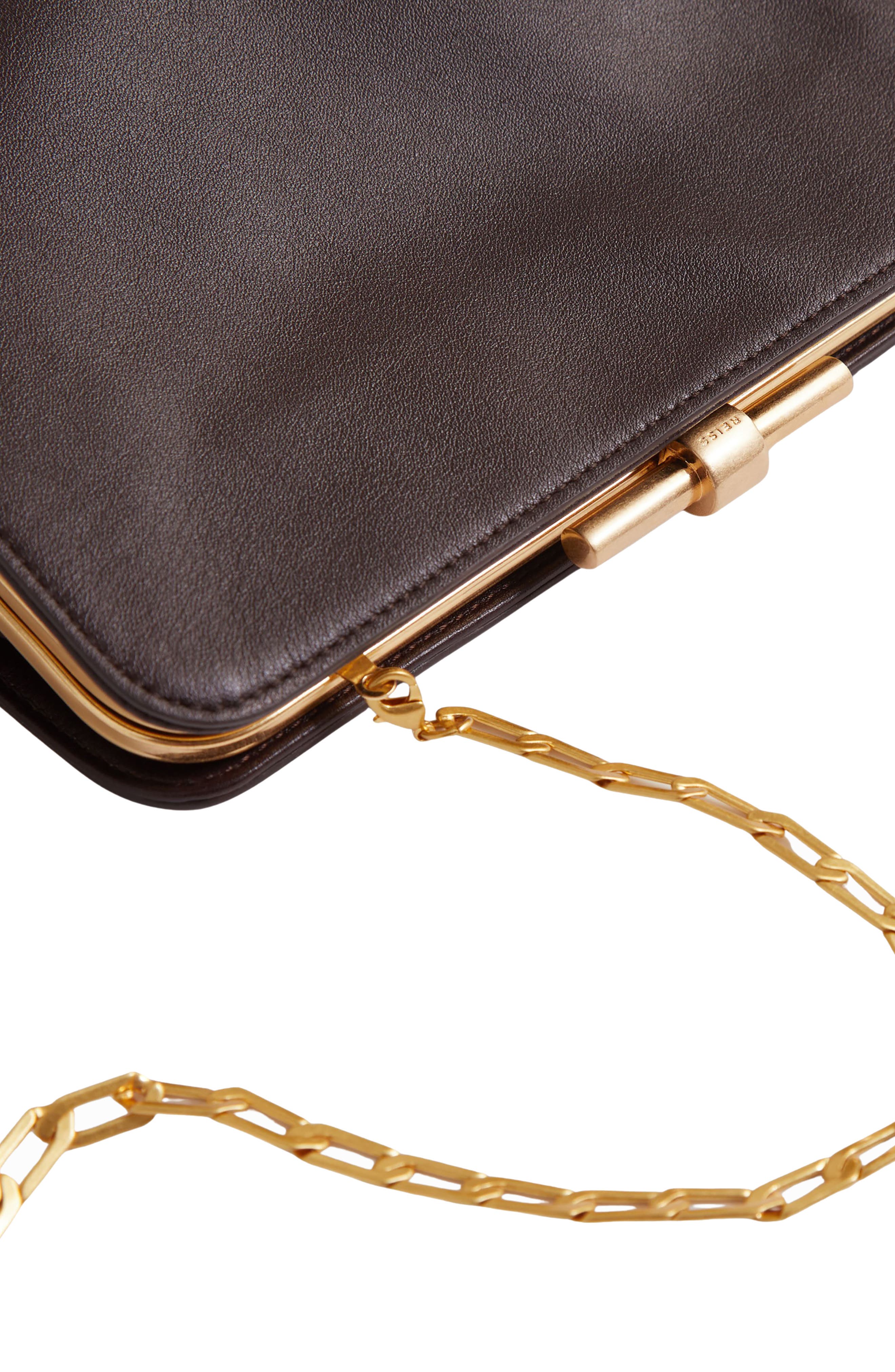 Bethany Leather Frame Clutch, Alternate, color, BURGUNDY