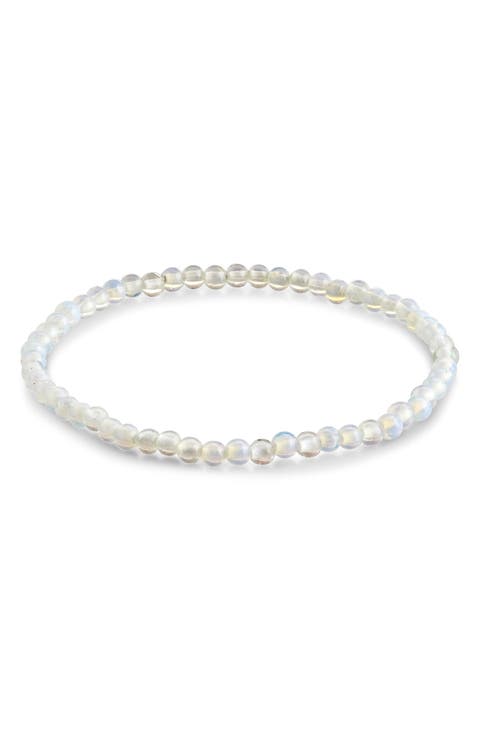 Glass Opal Beaded Stretch Bracelet