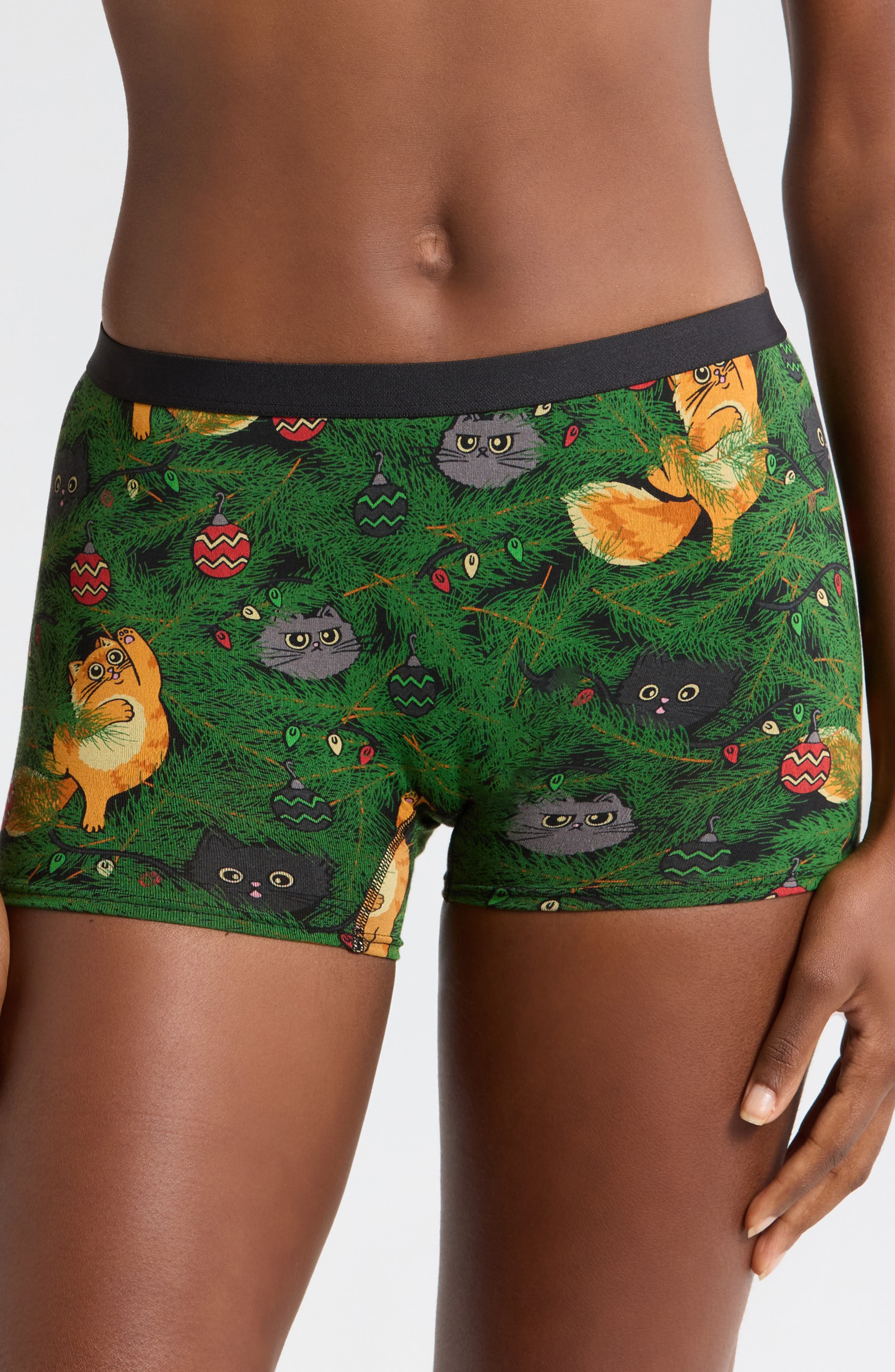 MeUndies Boyshort Briefs in Meowy Christmas 