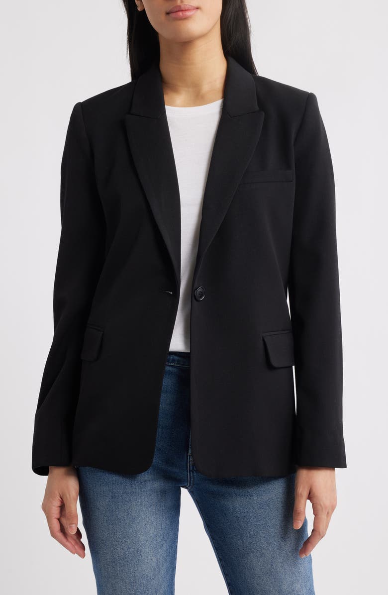 Halogen<sup>®</sup> Single Button Relaxed Blazer, Main, color, Rich Black