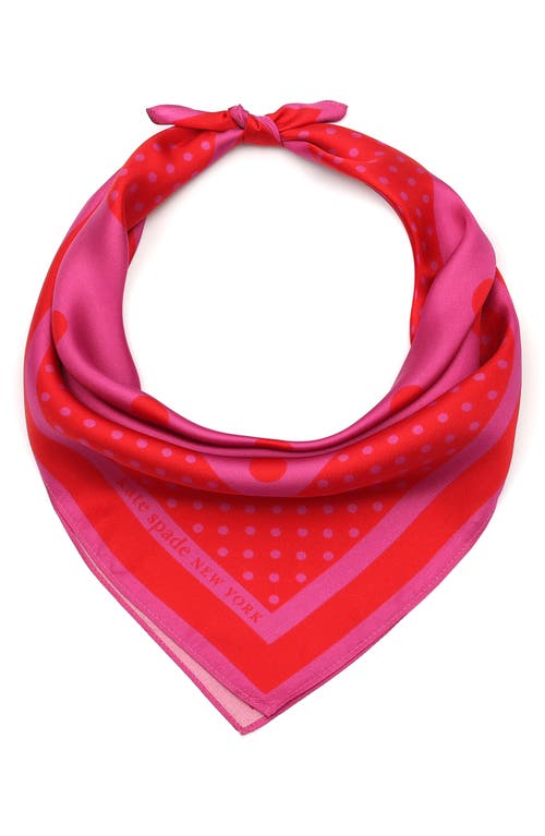 Shop Kate Spade New York Lady Dot Silk Bandana In Pink/red