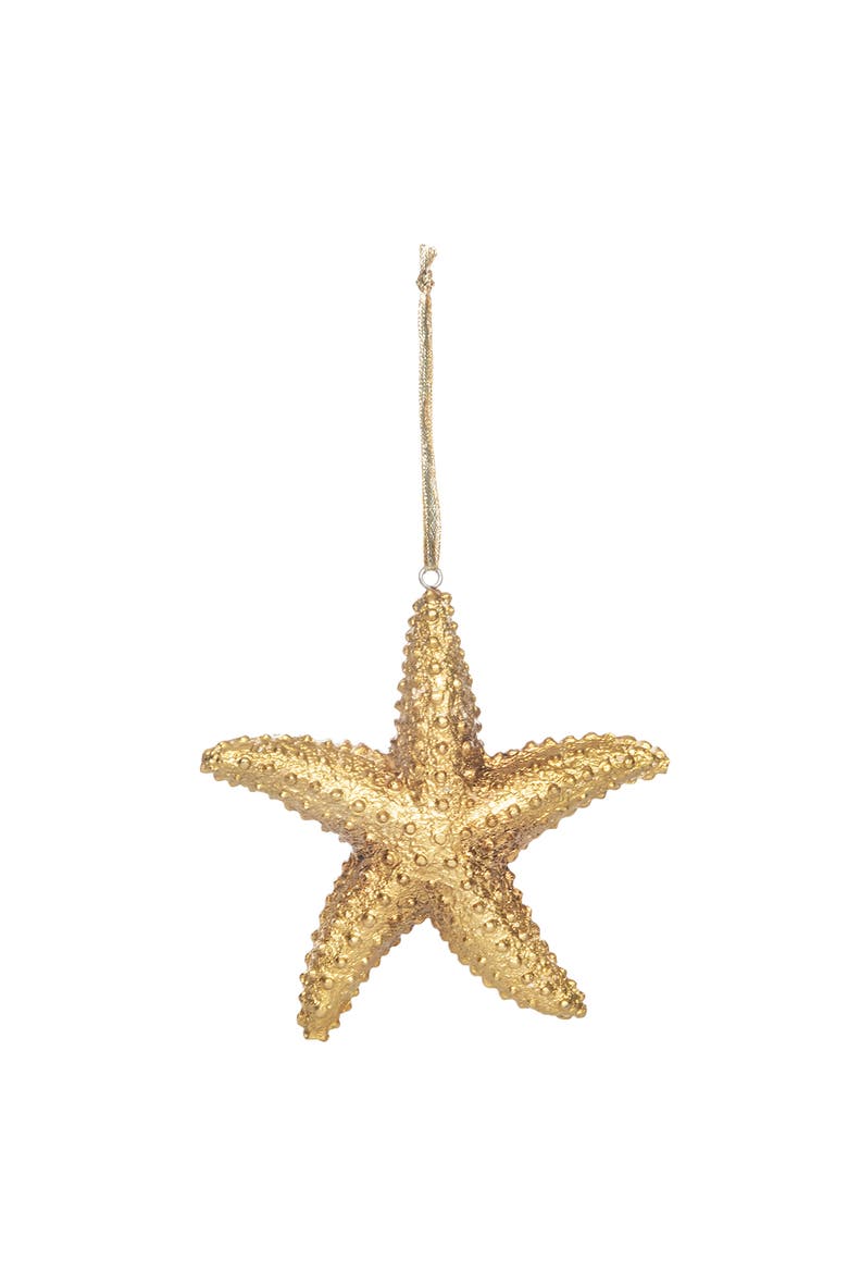 Gold Sea Star Ornament, Main, color, Gold