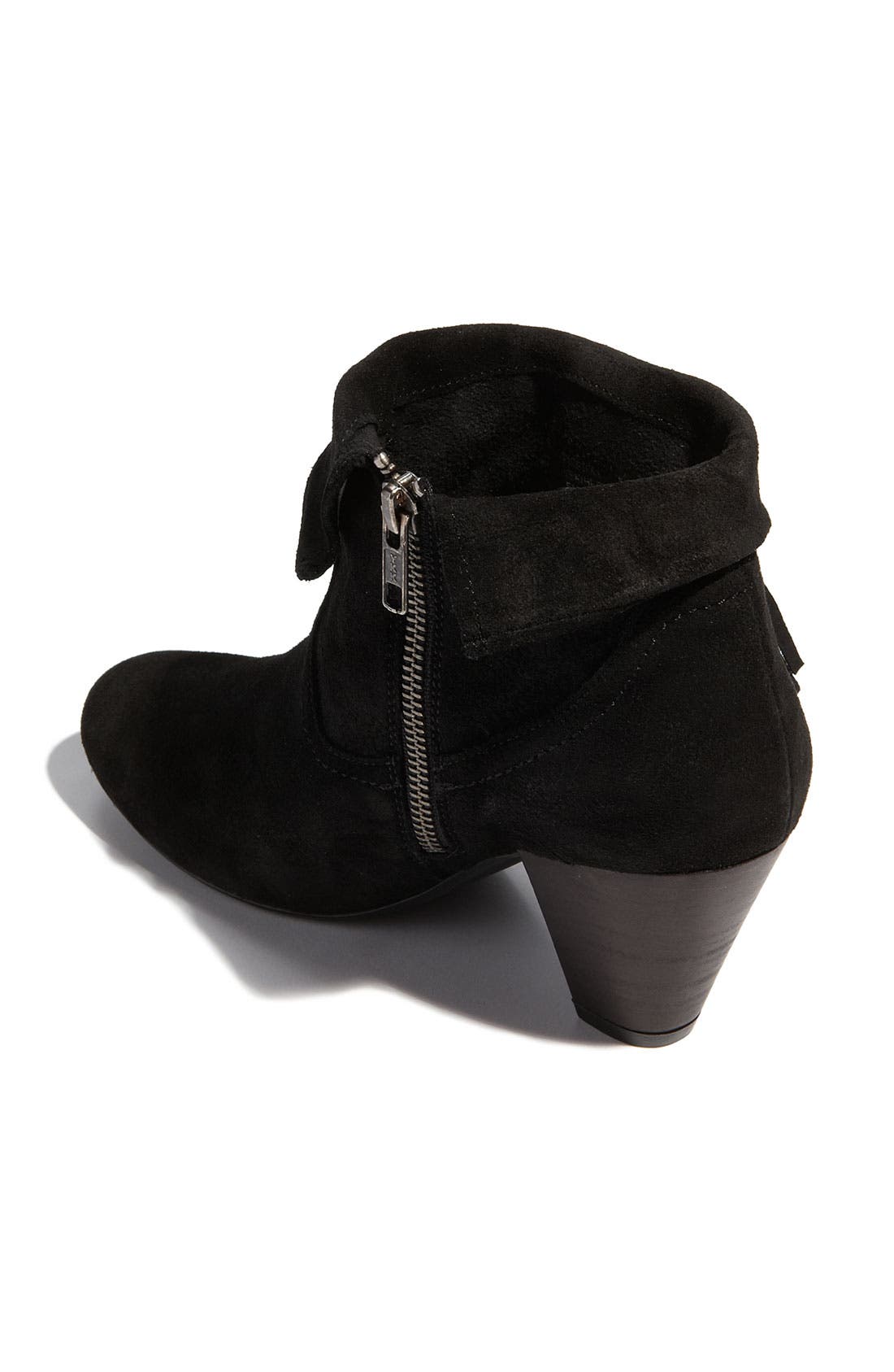 'Pisstoll' Fringe Bootie, Alternate, color, BLACK SUEDE