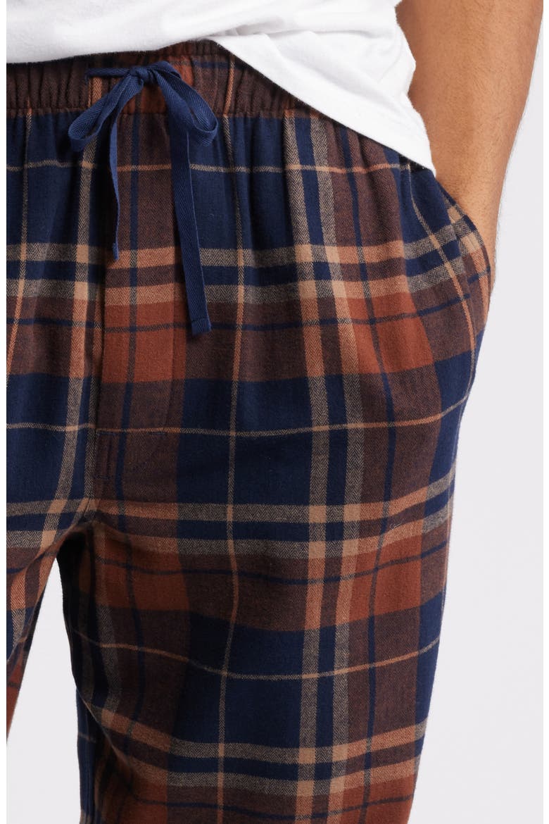 Country Flannel Pajama Pants, Alternate, color, NAVY/ BROWN