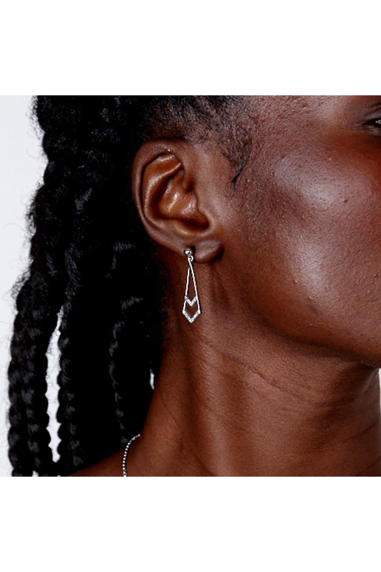 Tie Earrings, Alternate, color, Silver