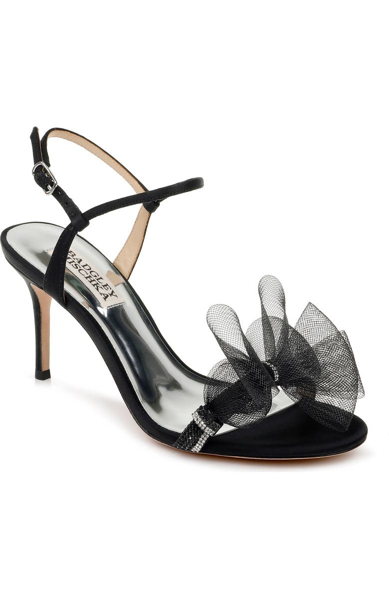 Badgley Mischka Collection Janie Embellished Tulle Sandal, Main, color,