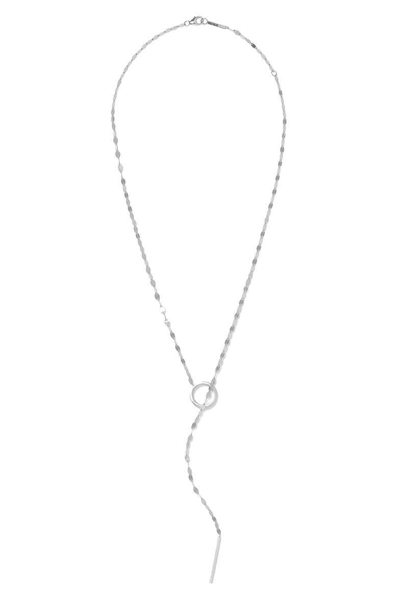 Mega Gloss Blake Chain Bar Y-Necklace, Main, color, WHITE GOLD