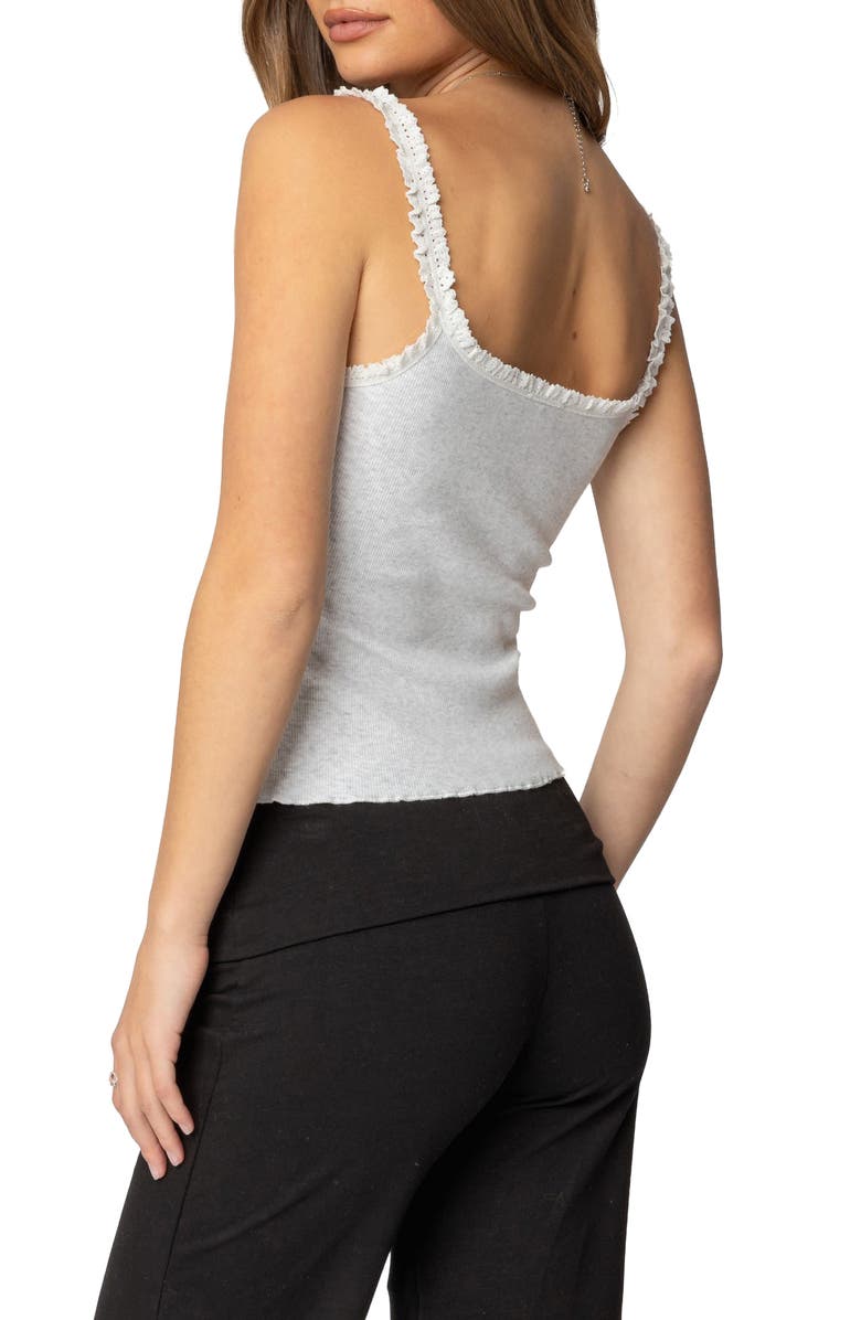EDIKTED Teagan Rib Camisole, Alternate, color, Gray-Melange