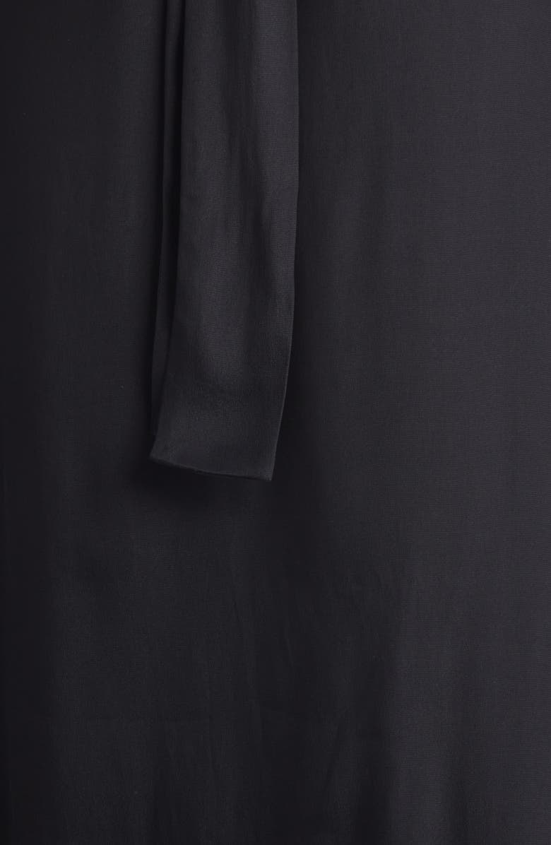 Maison Margiela Lace Trim Satin Midi Dress, Alternate, color, Black