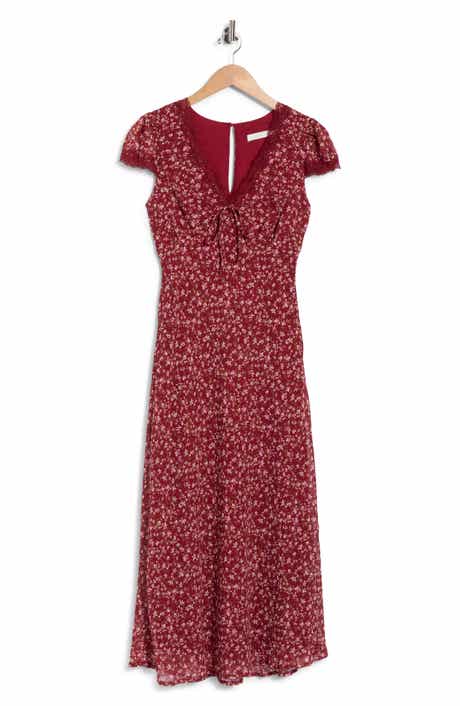 Lace Trim Midi Dress