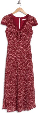 Lush Lace Trim Midi Dress