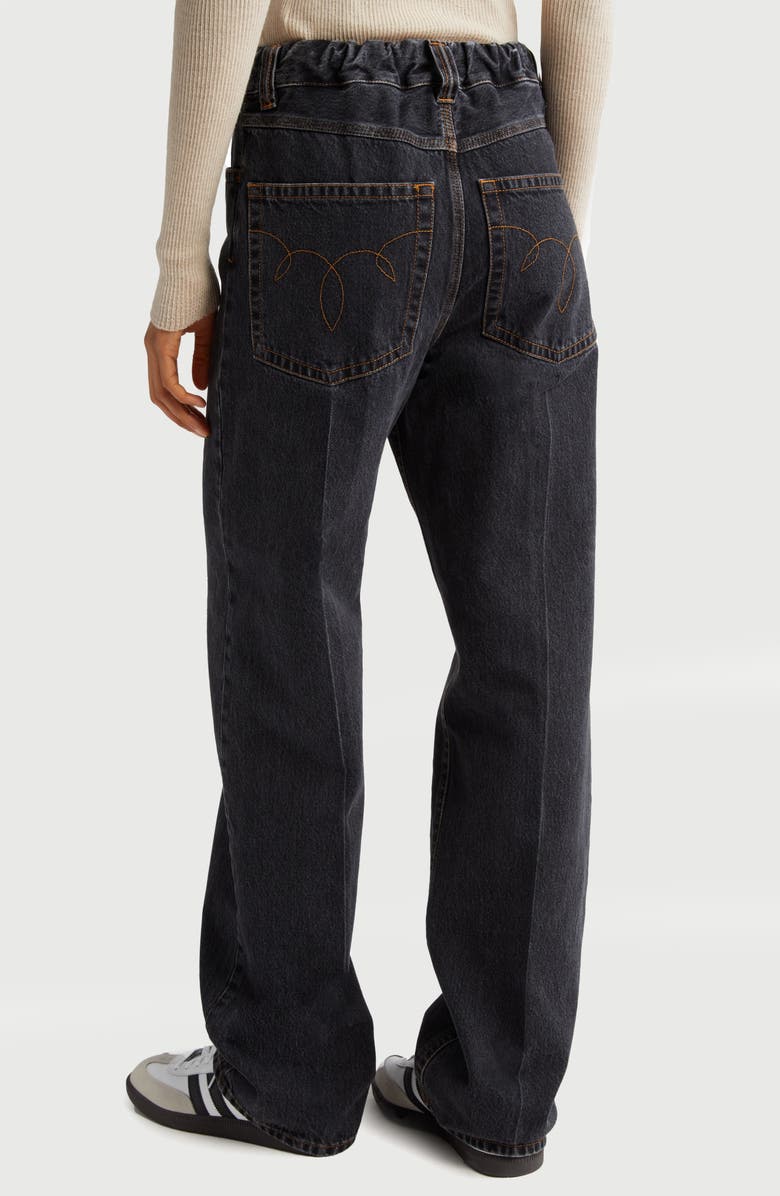 Meryll Rogge Straight Leg Jeans with Removable Deconstructed Overlay, Alternate, color, 