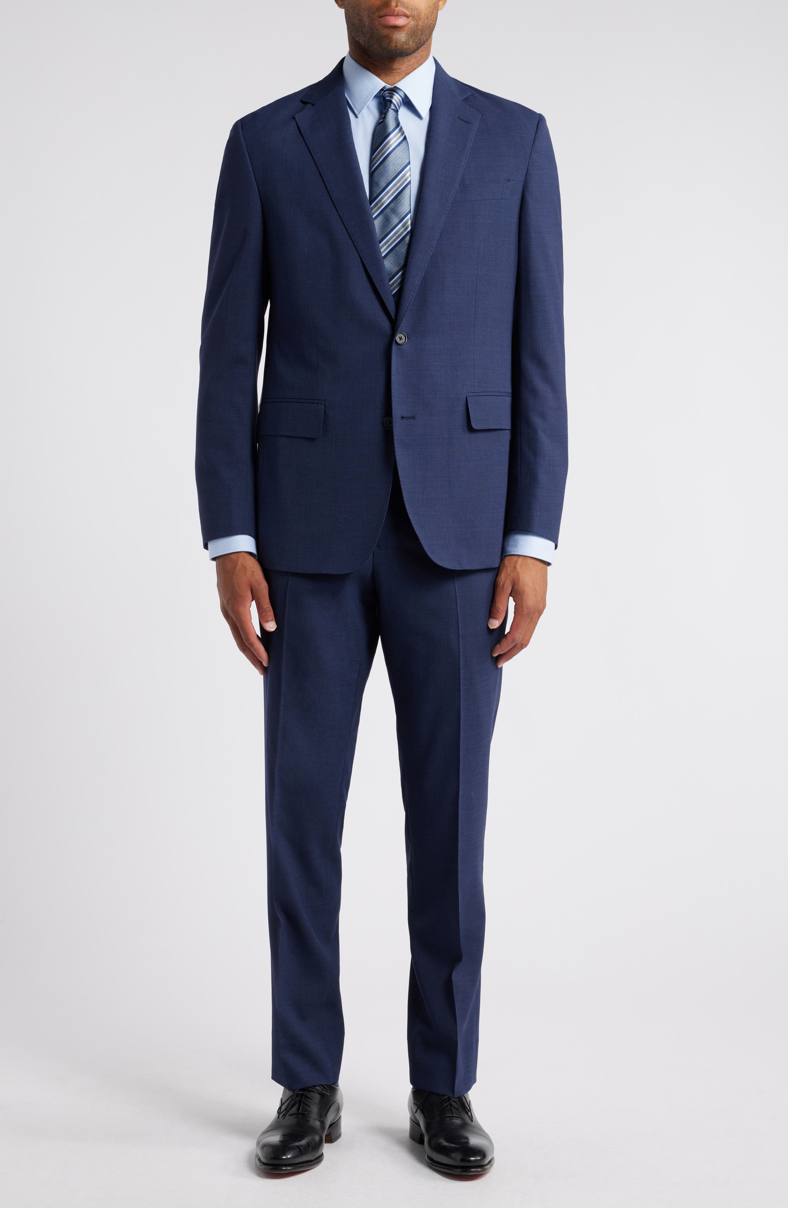 Brooks Brothers Explorer Collection Solid Navy 100s Wool Suit (Men