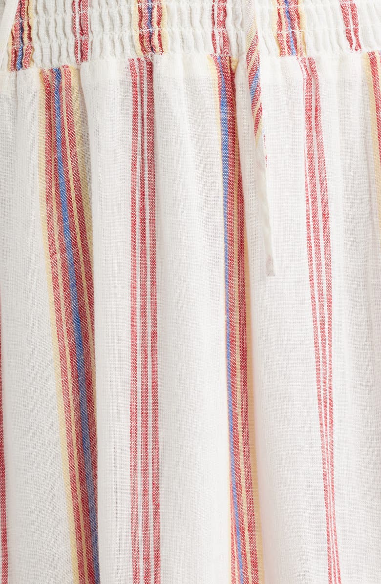 Rails Daria Stripe Smocked Waist Linen Blend Dress, Alternate, color, 