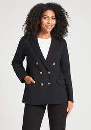 Betabrand Double Breasted Blazer Stretch Ponte