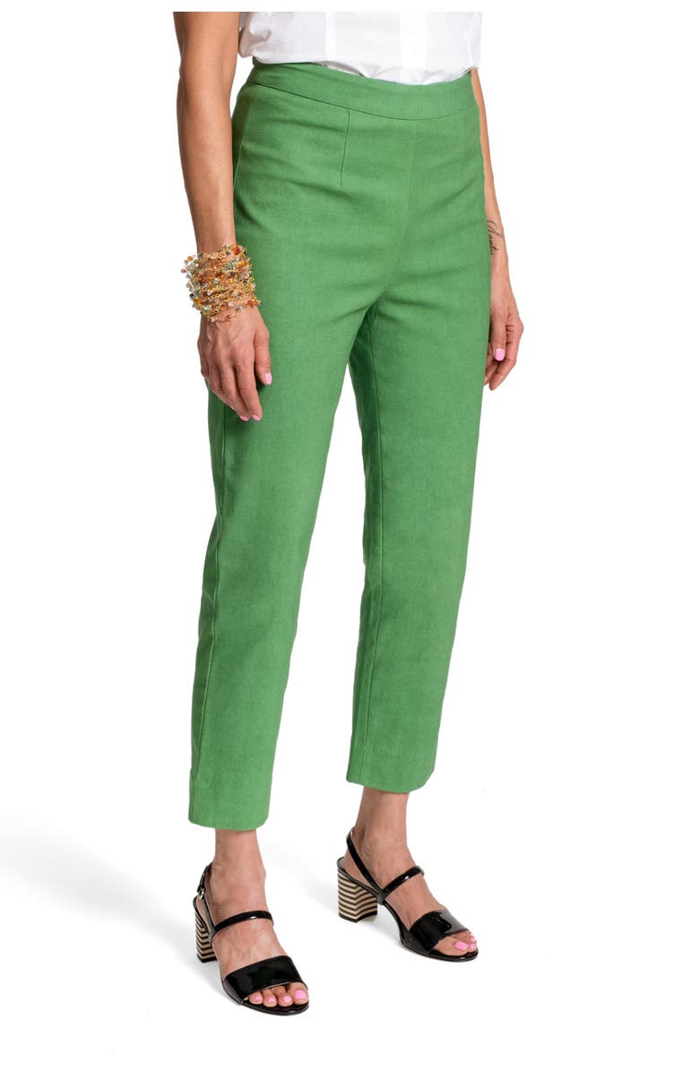 Frances Valentine Lucy Pant Solid Cotton Stretch, Alternate, color, Green