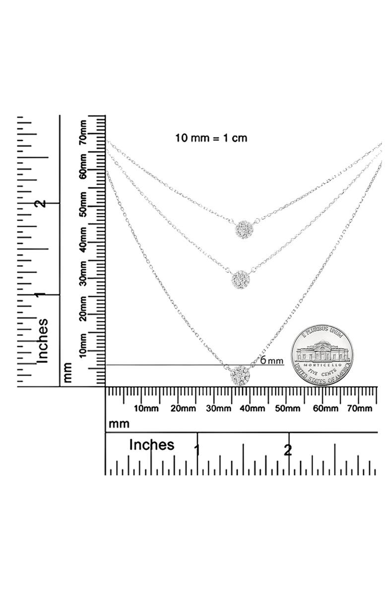 Haus of Brilliance Silver 1/2 Cttw Round Diamond Medallion Multi-Strand Tri Pendant 18" Necklace, Alternate, color, White