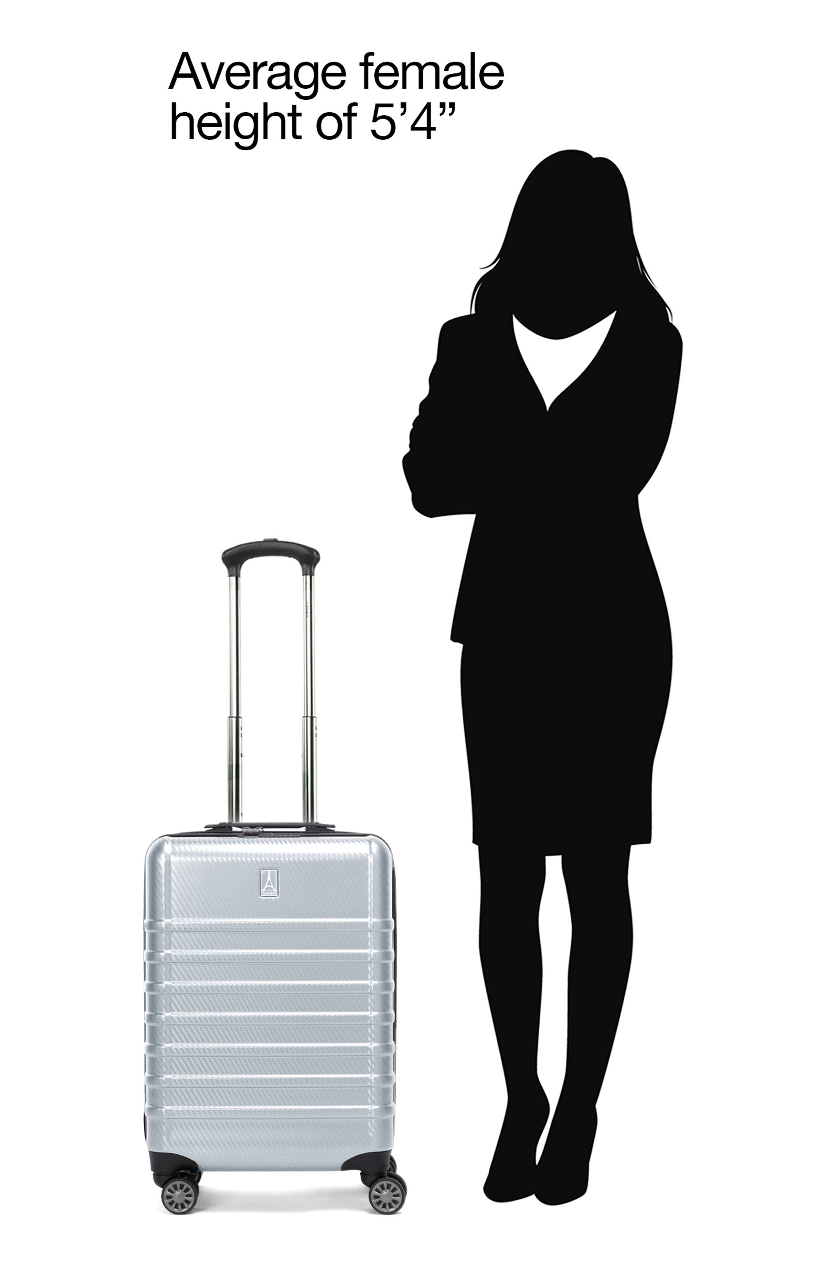 TRAVELPRO Rollmaster<sup>™</sup> Lite 2 20-Inch Expandable Hardside Spinner Luggage, Alternate, color, Silver Carbon Fiber