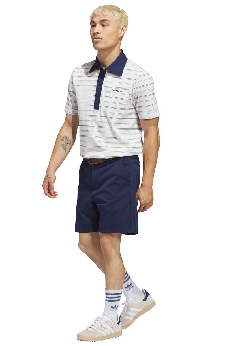 adidas Stripe Golf Polo, Alternate, color, Chalk White