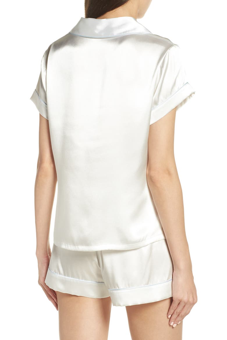 Bride/Bridesmaid/Mrs Satin Short Pajamas, Alternate, color, IVORY- BRIDE