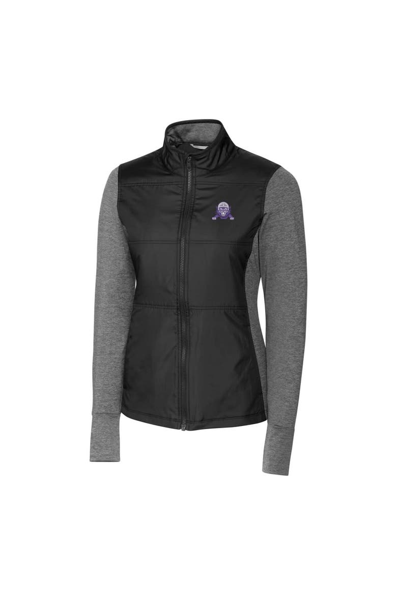 Women's Cutter & Buck Black Northwestern Wildcats Vault Stealth Hybrid Quilted Full-Zip Jacket, Alternate, color, Black
